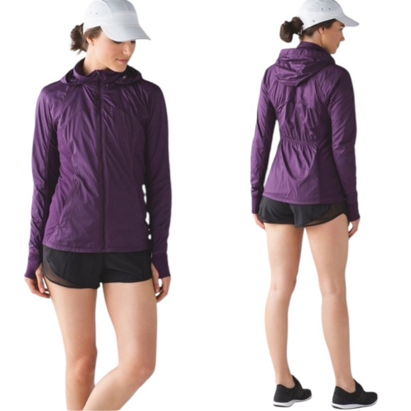 Lululemon Rush Hour Hooded Jacket Darkest Magenta Size 6 - Picture 1 of 16
